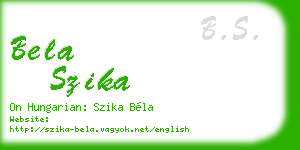 bela szika business card